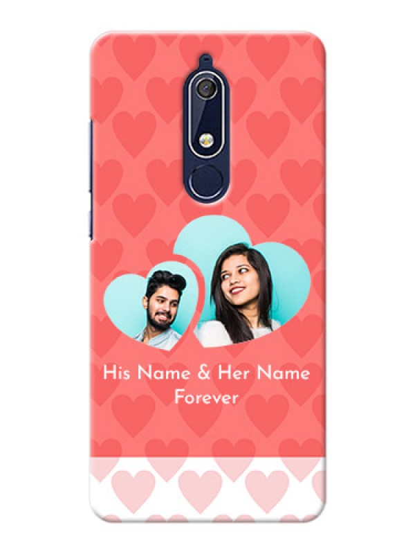 Custom Nokia 5.1 personalized phone covers: Couple Pic Upload Design