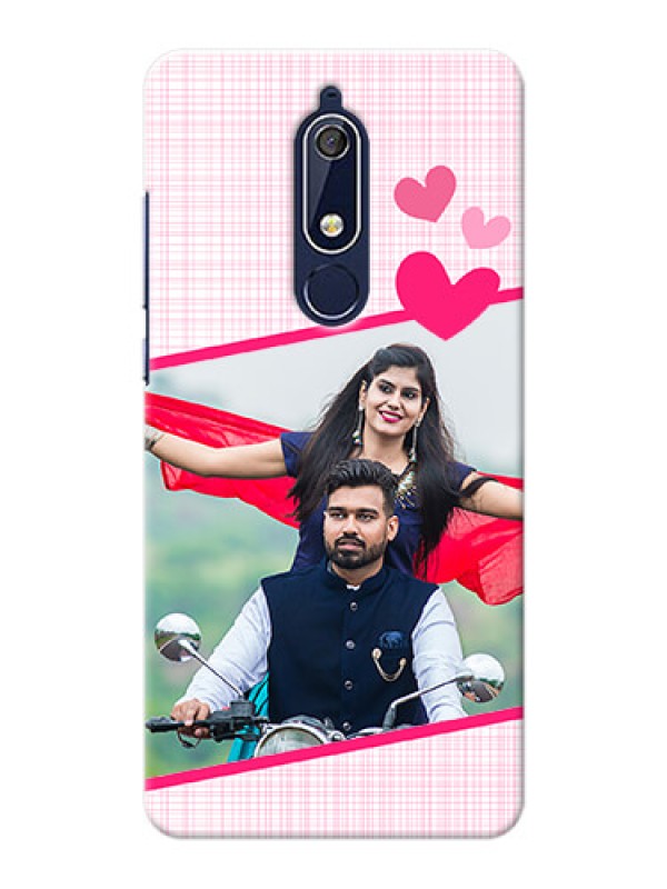 Custom Nokia 5.1 Personalised Phone Cases: Love Shape Heart Design
