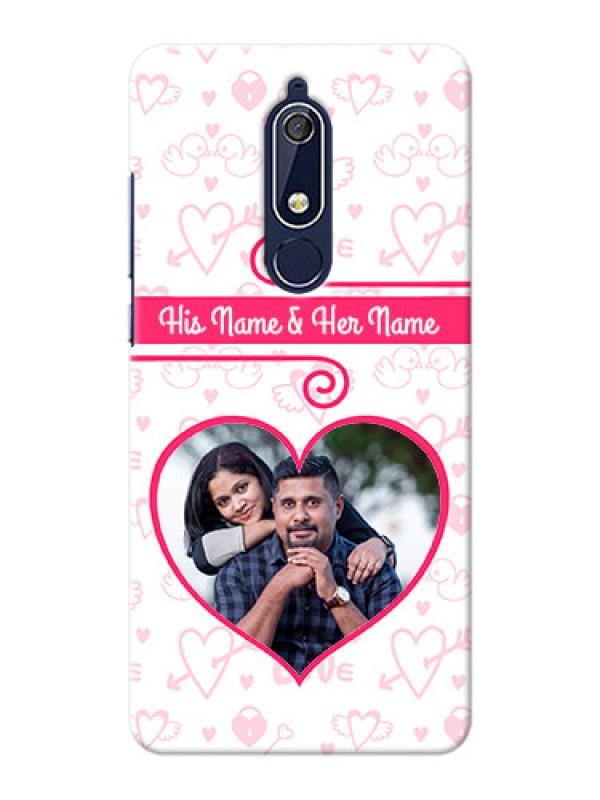 Custom Nokia 5.1 Personalized Phone Cases: Heart Shape Love Design