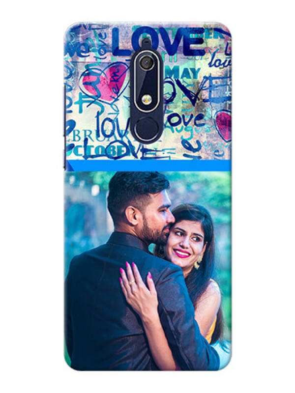 Custom Nokia 5.1 Mobile Covers Online: Colorful Love Design