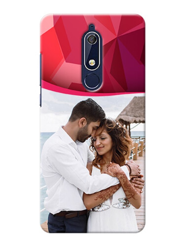 Custom Nokia 5.1 custom mobile back covers: Red Abstract Design