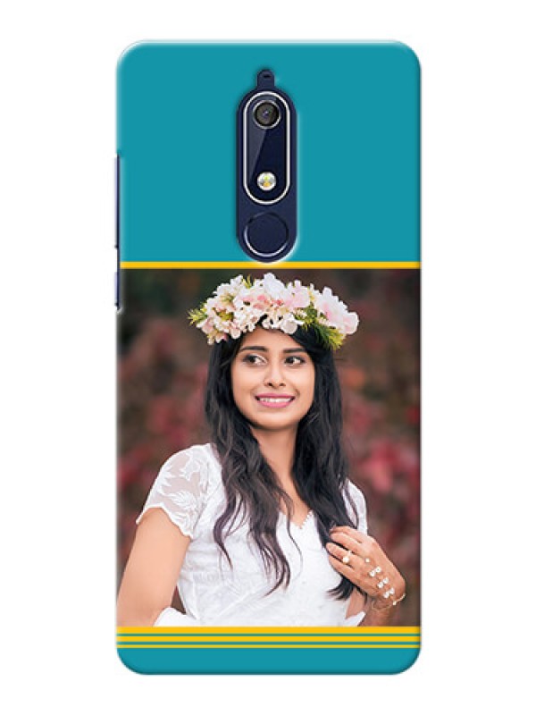 Custom Nokia 5.1 personalized phone covers: Yellow & Blue Design 