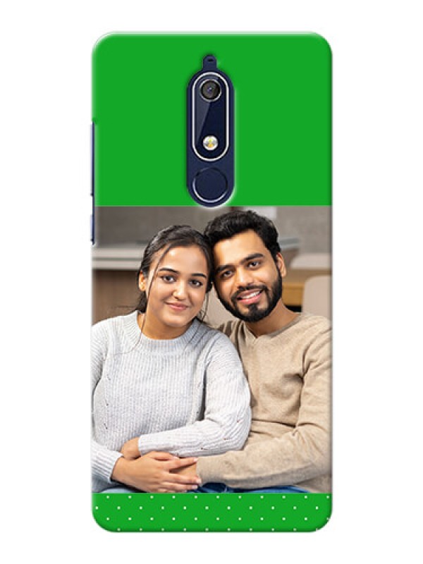 Custom Nokia 5.1 Personalised mobile covers: Green Pattern Design