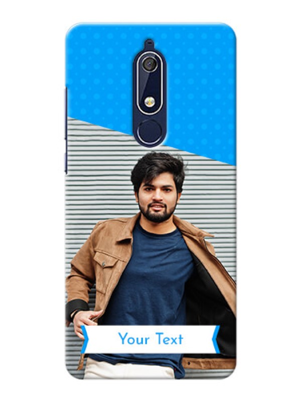 Custom Nokia 5.1 Personalized Mobile Covers: Simple Blue Color Design