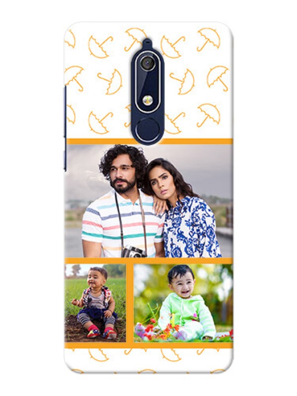 Custom Nokia 5.1 Personalised Phone Cases: Yellow Pattern Design