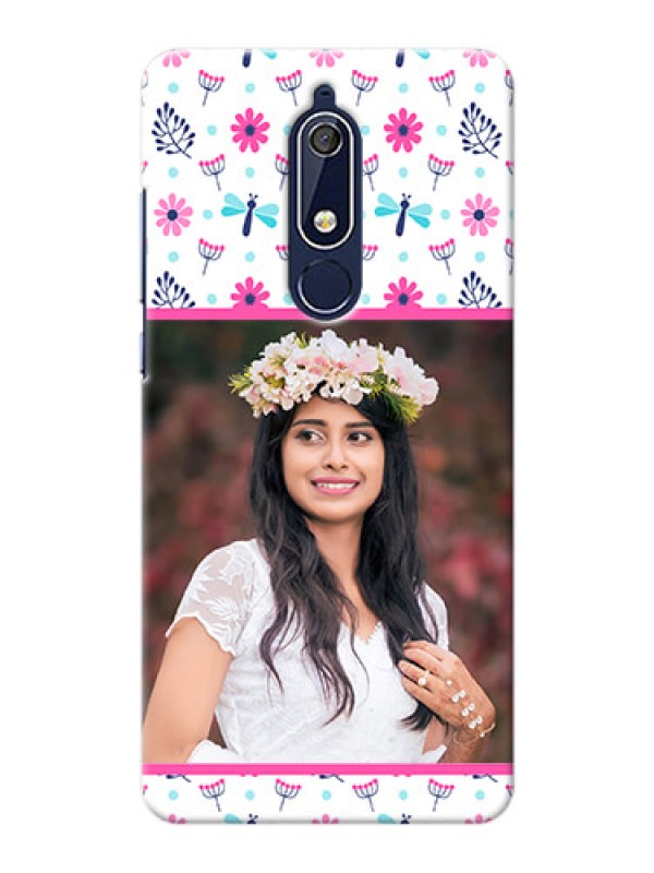 Custom Nokia 5.1 Mobile Covers: Colorful Flower Design