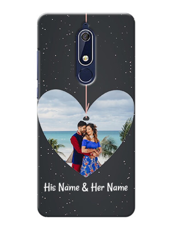 Custom Nokia 5.1 custom phone cases: Hanging Heart Design