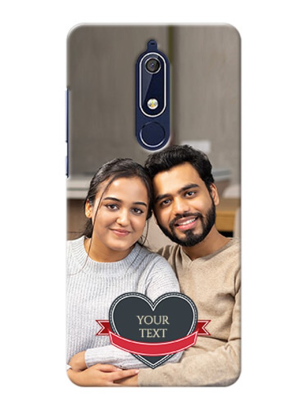 Custom Nokia 5.1 mobile back covers online: Just Married Couple Design