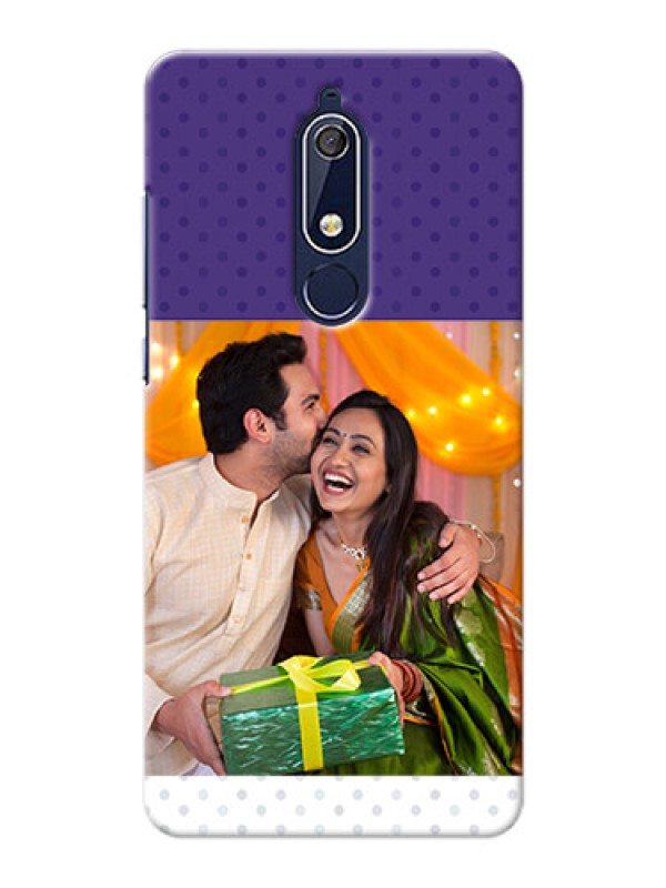 Custom Nokia 5.1 mobile phone cases: Violet Pattern Design