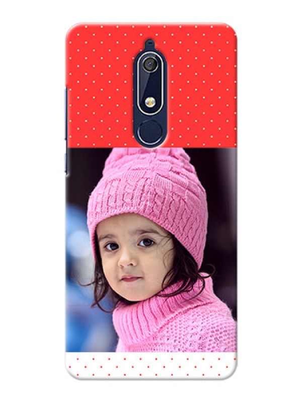 Custom Nokia 5.1 personalised phone covers: Red Pattern Design