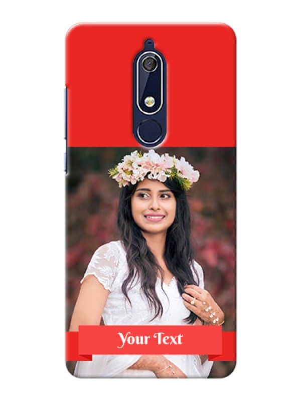 Custom Nokia 5.1 Personalised mobile covers: Simple Red Color Design