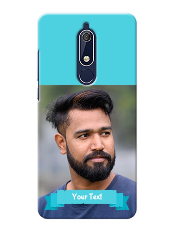 Custom Nokia 5.1 Personalized Mobile Covers: Simple Blue Color Design