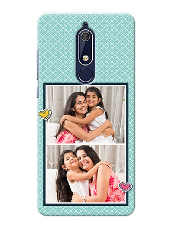 Custom Nokia 5.1 Custom Phone Cases: 2 Image Holder with Pattern Design
