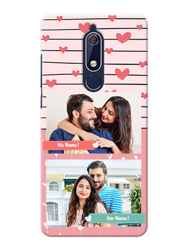 Custom Nokia 5.1 custom mobile covers: Photo with Heart Design
