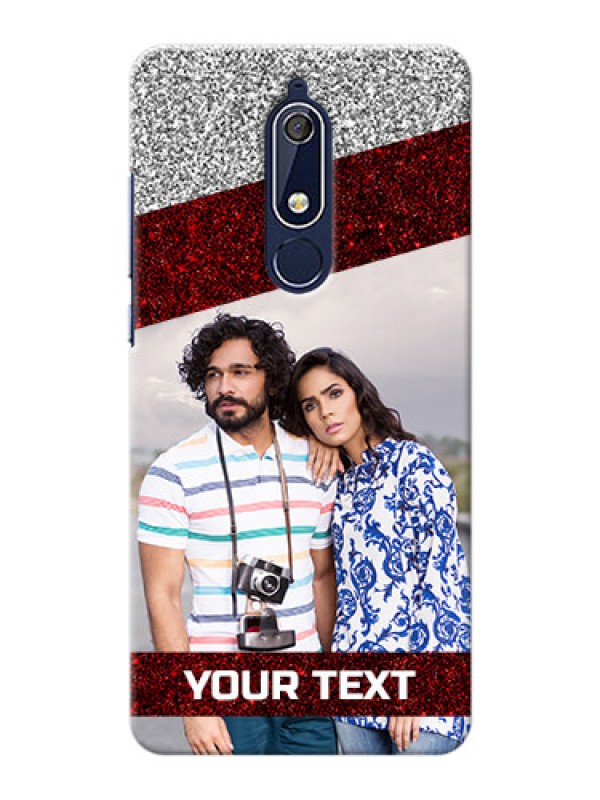 Custom Nokia 5.1 Mobile Cases: Image Holder with Glitter Strip Design