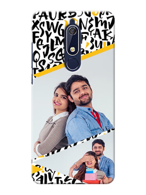 Custom Nokia 5.1 Phone Back Covers: Letters Pattern Design