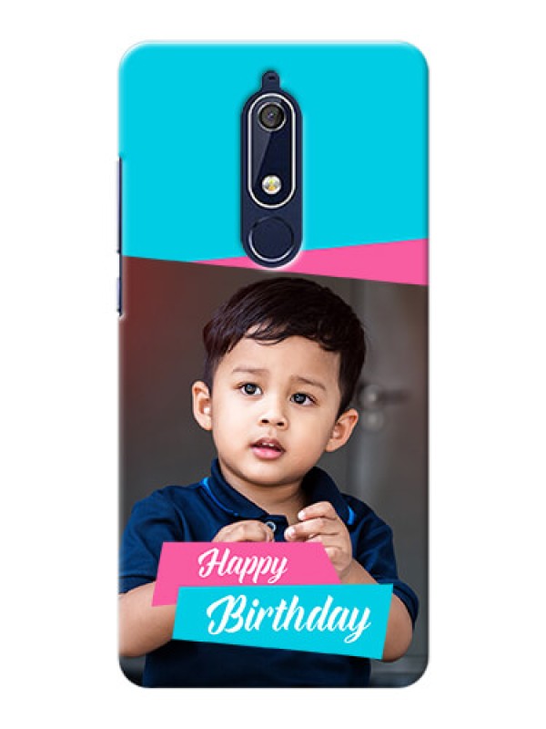 Custom Nokia 5.1 Mobile Covers: Image Holder with 2 Color Design