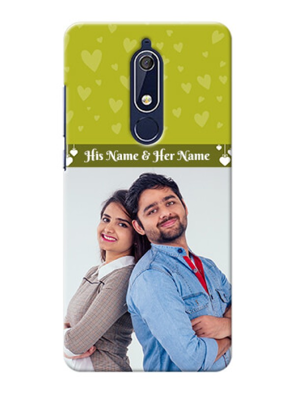 Custom Nokia 5.1 custom mobile covers: You & Me Heart Design