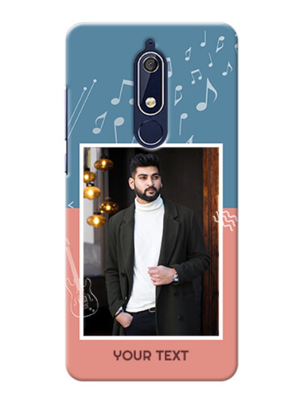 Custom Nokia 5.1 Phone Back Covers with Color Musical Note Design