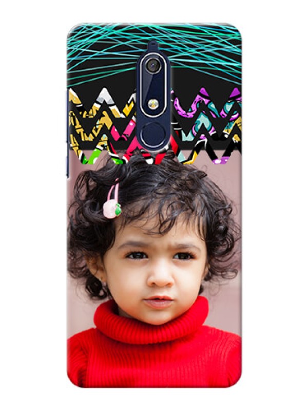Custom Nokia 5.1 personalized phone covers: Neon Abstract Design