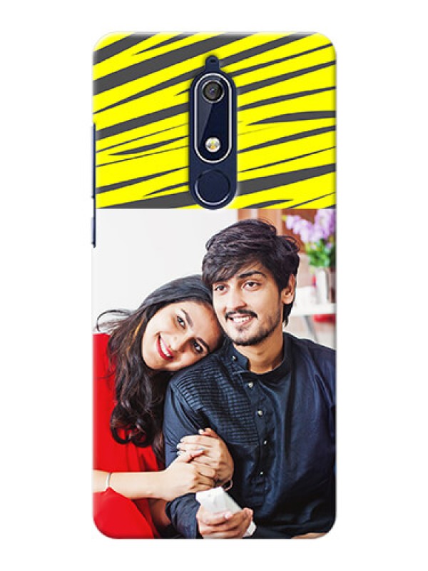 Custom Nokia 5.1 Personalised mobile covers: Yellow Abstract Design