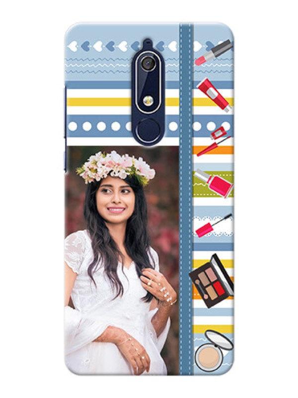 Custom Nokia 5.1 Personalized Mobile Cases: Makeup Icons Design