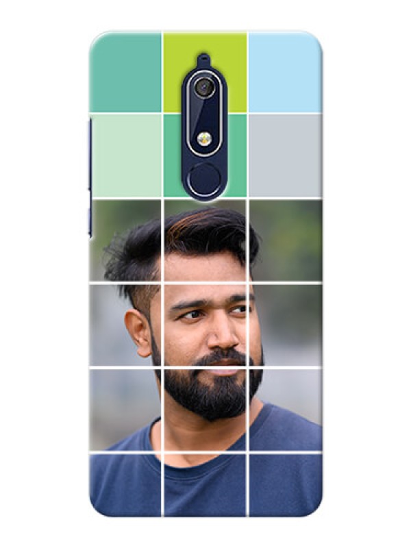 Custom Nokia 5.1 personalised phone covers with white box pattern 