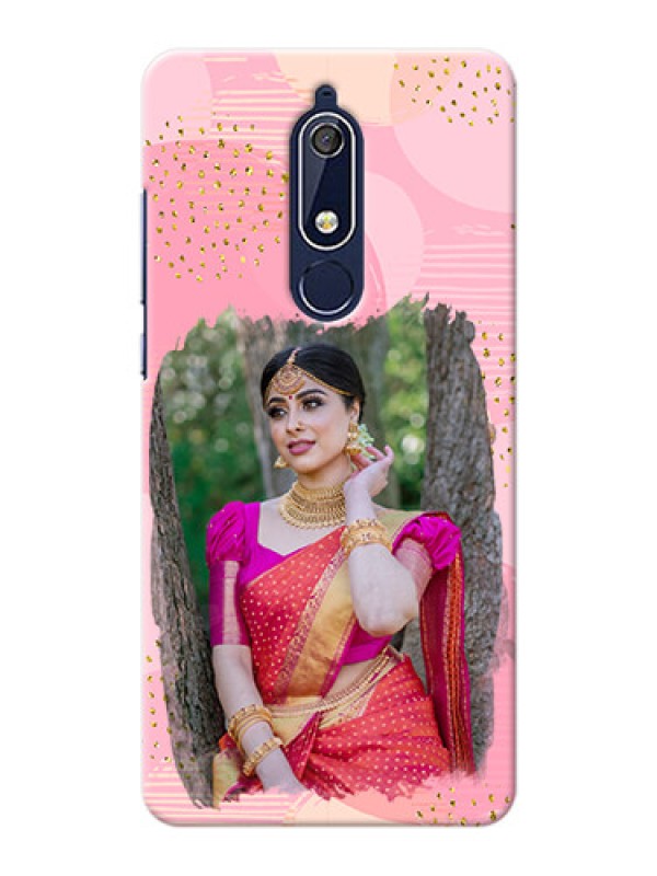 Custom Nokia 5.1 Phone Covers for Girls: Gold Glitter Splash Design