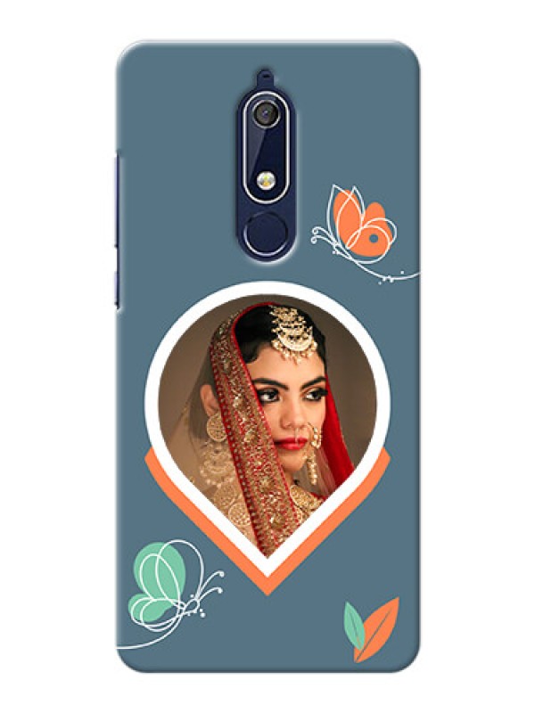 Custom Nokia 5.1 Custom Mobile Case with Droplet Butterflies Design