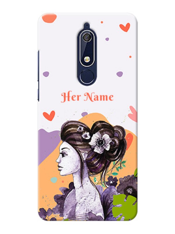 Custom Nokia 5.1 Custom Mobile Case with Woman And Nature Design