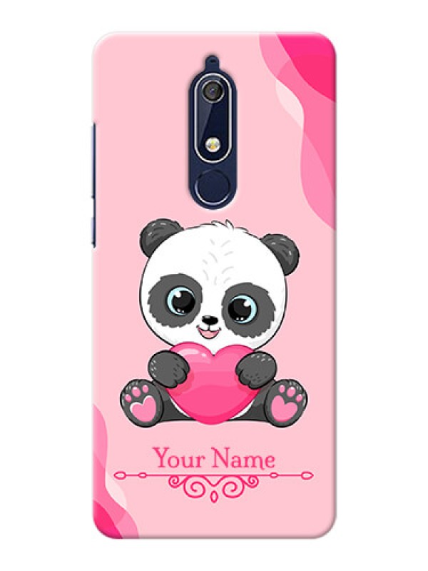 Custom Nokia 5.1 Mobile Back Covers: Cute Panda Design