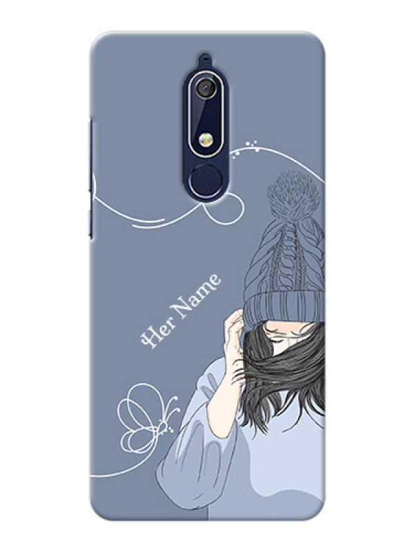 Custom Nokia 5.1 Custom Mobile Case with Girl in winter outfit Design