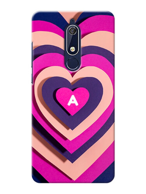 Custom Nokia 5.1 Custom Mobile Case with Cute Heart Pattern Design
