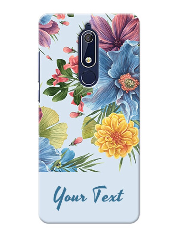 Custom Nokia 5.1 Custom Phone Cases: Stunning Watercolored Flowers Painting Design
