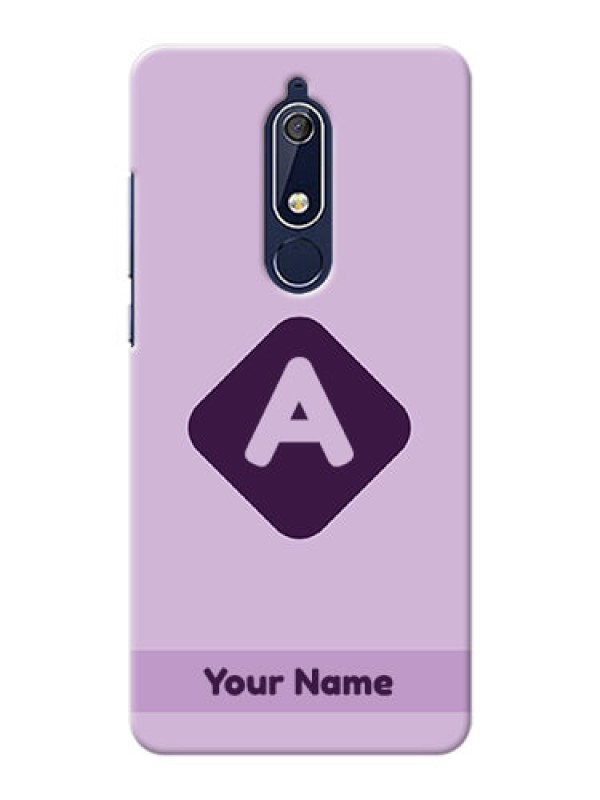 Custom Nokia 5.1 Custom Mobile Case with Custom Letter in curved badge Design