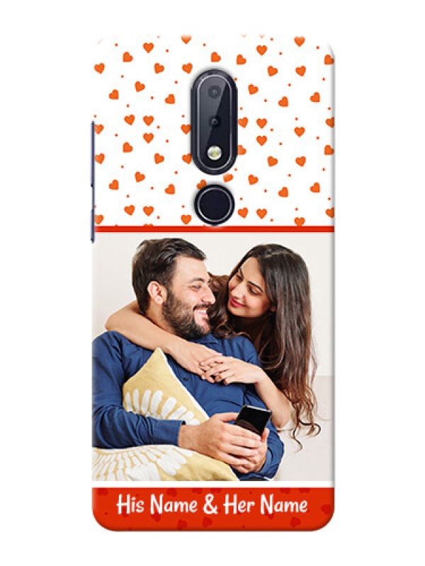 Custom Nokia 6.1 Plus Phone Back Covers: Orange Love Symbol Design