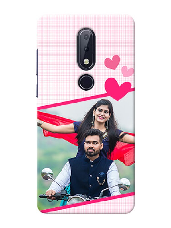 Custom Nokia 6.1 Plus Personalised Phone Cases: Love Shape Heart Design