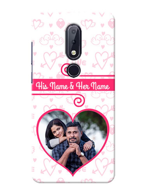 Custom Nokia 6.1 Plus Personalized Phone Cases: Heart Shape Love Design