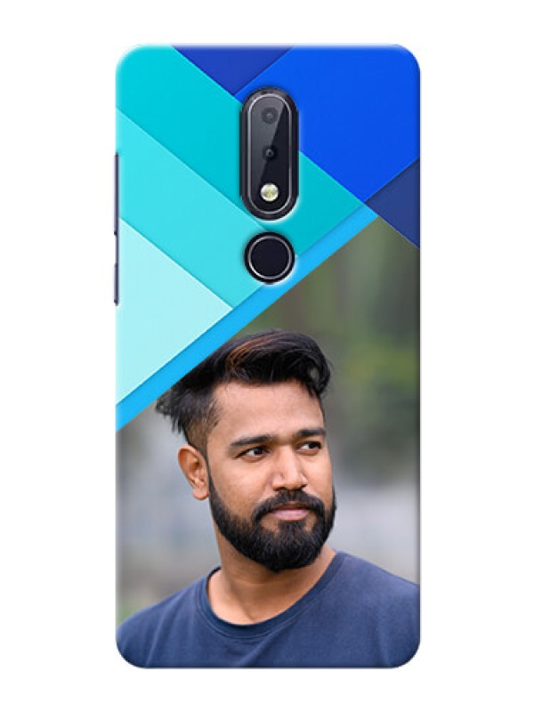 Custom Nokia 6.1 Plus Phone Cases Online: Blue Abstract Cover Design