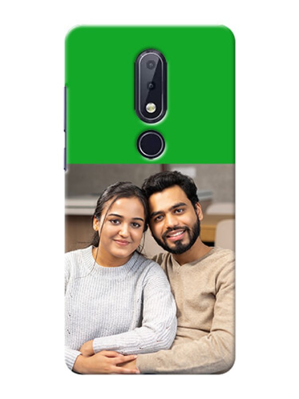 Custom Nokia 6.1 Plus Personalised mobile covers: Green Pattern Design