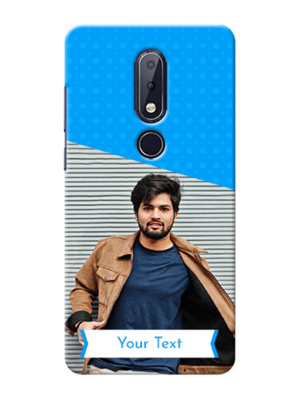 Custom Nokia 6.1 Plus Personalized Mobile Covers: Simple Blue Color Design