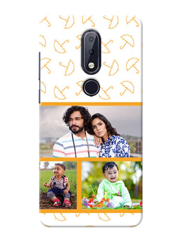 Custom Nokia 6.1 Plus Personalised Phone Cases: Yellow Pattern Design