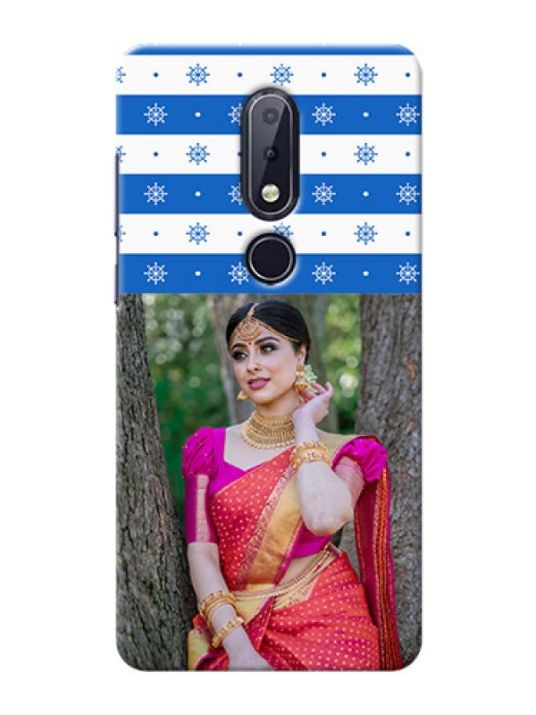 Custom Nokia 6.1 Plus custom mobile covers: Snow Pattern Design