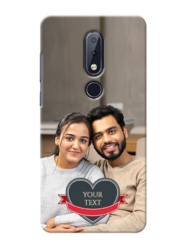 Custom Nokia 6.1 Plus mobile back covers online: Just Married Couple Design