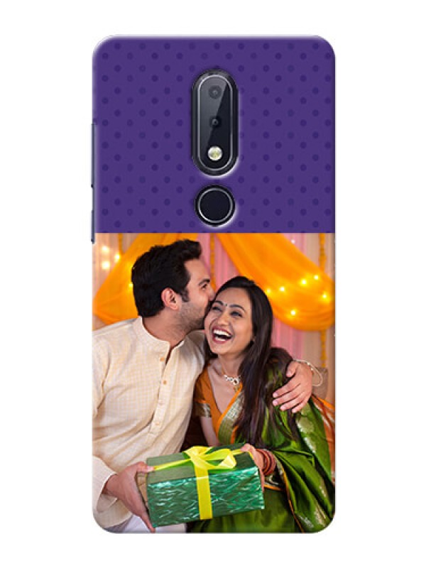 Custom Nokia 6.1 Plus mobile phone cases: Violet Pattern Design