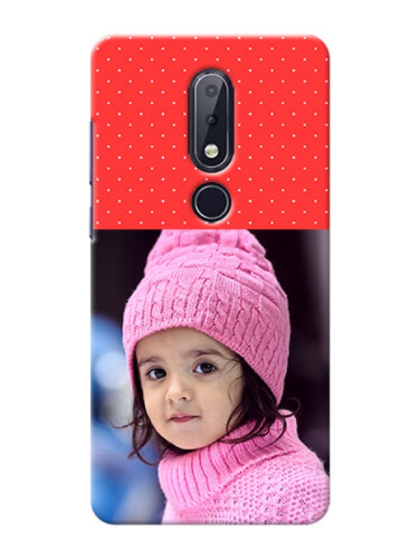 Custom Nokia 6.1 Plus personalised phone covers: Red Pattern Design