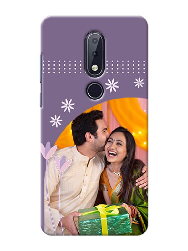 Custom Nokia 6.1 Plus Phone covers for girls: lavender flowers design 