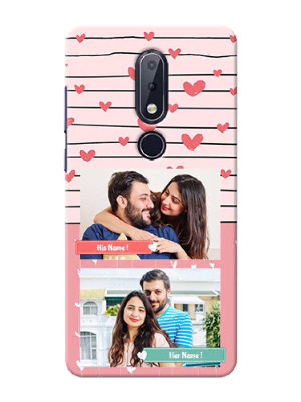 Custom Nokia 6.1 Plus custom mobile covers: Photo with Heart Design