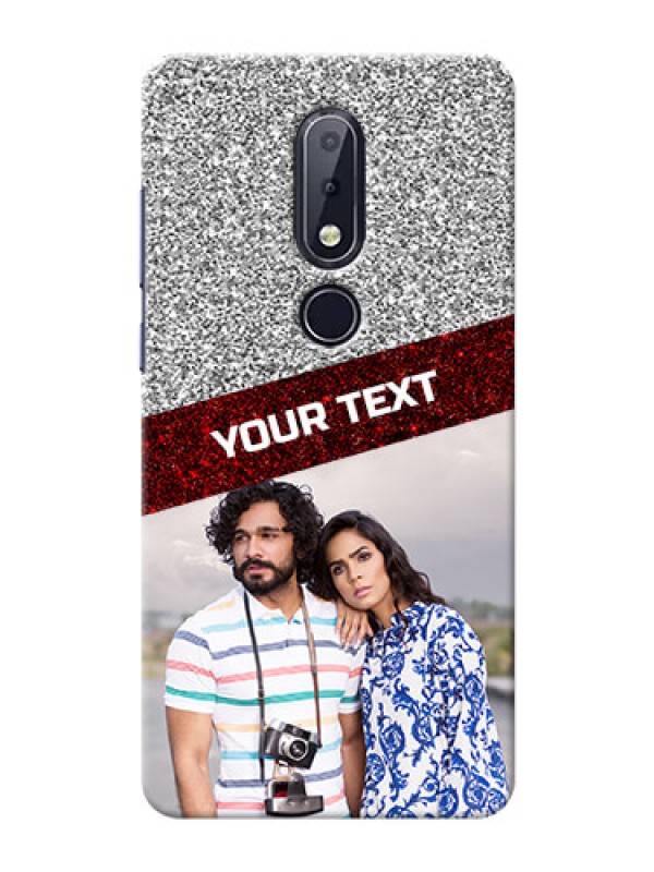 Custom Nokia 6.1 Plus Mobile Cases: Image Holder with Glitter Strip Design
