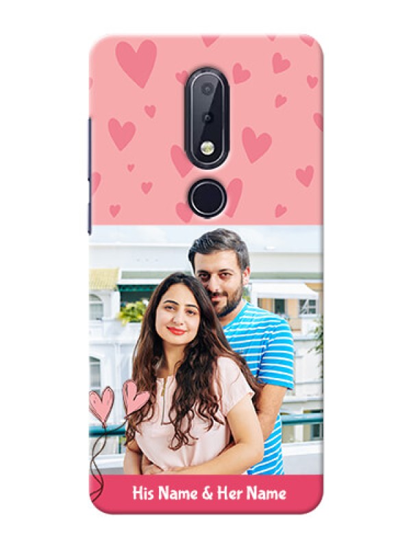 Custom Nokia 6.1 Plus phone back covers: Love Design Peach Color